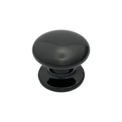 Bouton tirant de porte fixe D70 mm en aluminium NOIR RAL 9005 - breveté - lot de 6 boutons