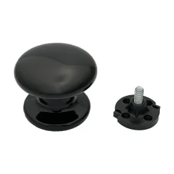 Bouton tirant de porte fixe D70 mm en aluminium NOIR RAL 9005 - breveté - lot de 6 boutons