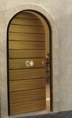 Bouton tirant de porte fixe en laiton D70 mm Laiton poli