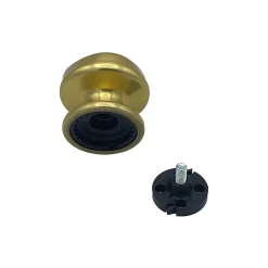 Bouton tirant de porte fixe D70 mm en aluminium Or poli - breveté - lot de 6 boutons