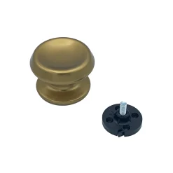 Bouton tirant de porte fixe D80 mm en aluminium Bronze poli - breveté - lot de 6 boutons