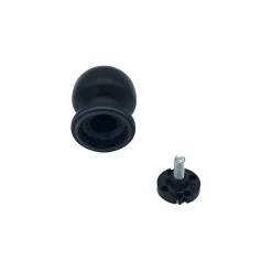 Bouton tirant de porte fixe D50 mm en aluminium Noir - breveté - lot de 6 boutons