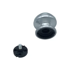Bouton tirant de porte fixe D70 mm en aluminium Argent poli - breveté
