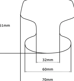 Bouton tirant de porte fixe D70 mm en aluminium Argent poli - breveté