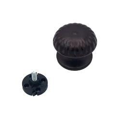 Bouton tirant de porte fixe D70 mm en aluminium Marron foncé - breveté - lot de 6 boutons