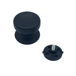 Bouton tirant de porte fixe D70 mm en aluminium Noir - breveté - lot de 6 boutons