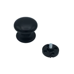 Bouton tirant de porte fixe D70 mm en aluminium Noir - breveté - lot de 6 boutons