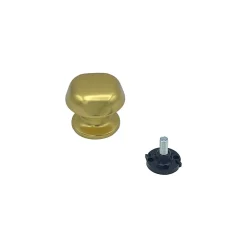 Bouton tirant de porte fixe D60 mm en aluminium Or poli - breveté - lot de 6 boutons