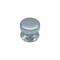Bouton tirant de porte fixe D70 mm en aluminium Argent poli - breveté