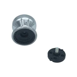 Bouton tirant de porte fixe D70 mm en aluminium Argent poli - breveté