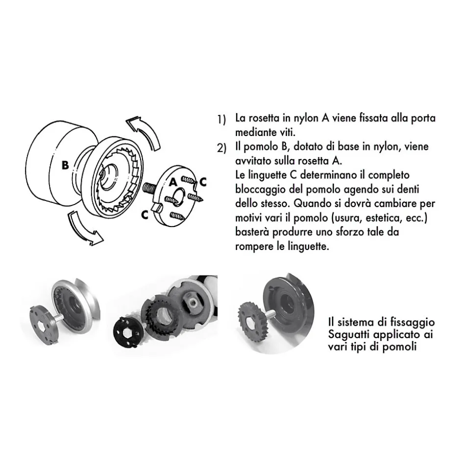 Bouton tirant de porte fixe D70 mm en aluminium Argent poli - breveté
