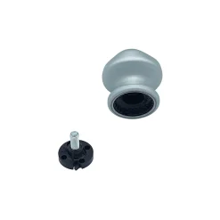 Bouton tirant de porte fixe D60 mm en aluminium Gris argent - breveté - lot de 6 boutons