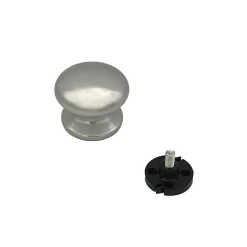 Bouton tirant de porte fixe D70 mm en aluminium Argent poli - breveté