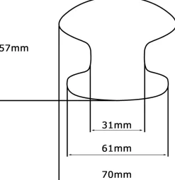 Bouton tirant de porte fixe D70 mm en aluminium Argent poli - breveté