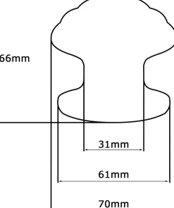 Bouton tirant de porte fixe D70 mm en aluminium Noir - breveté