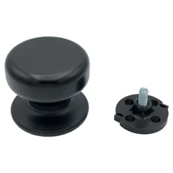 Bouton tirant de porte fixe D70 mm en aluminium NOIR RAL 9005 - breveté