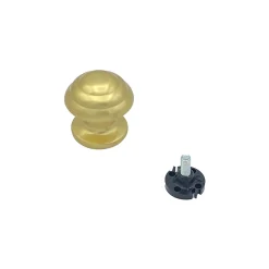 Bouton tirant de porte fixe D60 mm en aluminium Or poli - breveté