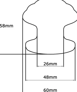 Bouton tirant de porte fixe D60 mm en aluminium Or poli - breveté