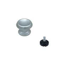 Bouton tirant de porte fixe D60 mm en aluminium Argent poli - breveté
