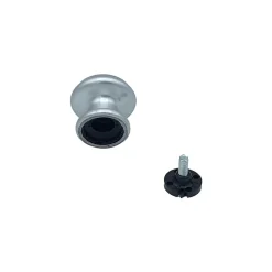 Bouton tirant de porte fixe D60 mm en aluminium Argent poli - breveté