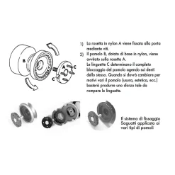 Bouton tirant de porte fixe D70 mm en aluminium Noir - breveté - lot de 6 boutons