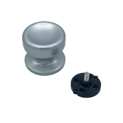 Bouton tirant de porte fixe D70 mm en aluminium Argent poli - breveté - lot de 6 boutons