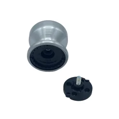 Bouton tirant de porte fixe D70 mm en aluminium Argent poli - breveté - lot de 6 boutons