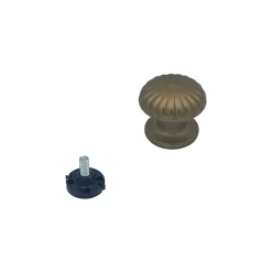 Bouton tirant de porte fixe D60 mm en aluminium Bronze satiné - breveté .