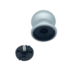 Bouton tirant de porte fixe D70 mm en aluminium Gris argent - breveté - lot de 6 boutons