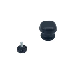 Bouton tirant de porte fixe D60 mm en aluminium Noir - breveté - lot de 6 boutons