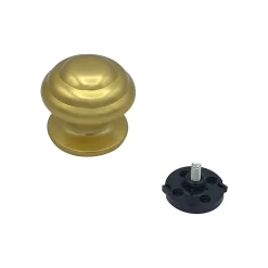 Bouton tirant de porte fixe D80 mm en aluminium Or poli - breveté - lot de 6 boutons