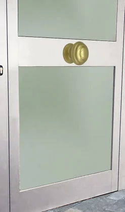 Bouton tirant de porte fixe D80 mm en aluminium Or poli - breveté - lot de 6 boutons