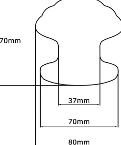 Bouton tirant de porte fixe D80 mm en aluminium Or poli - breveté - lot de 6 boutons