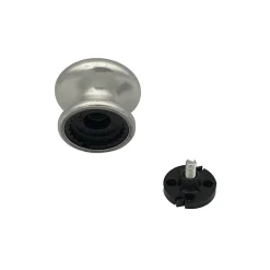 Bouton tirant de porte fixe D70 mm en aluminium Argent poli - breveté - lot de 6 boutons