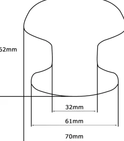 Bouton tirant de porte fixe D70 mm en aluminium Noir - breveté