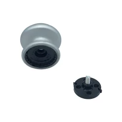 Bouton tirant de porte fixe D80 mm en aluminium Gris argent - breveté - lot de 6 boutons