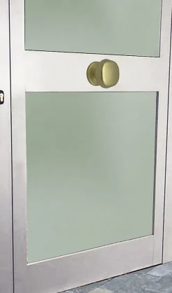 Bouton tirant de porte fixe D70 mm en aluminium Or satiné - breveté - lot de 6 boutons