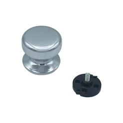 Bouton tirant de porte fixe D70 mm en aluminium Argent poli - breveté - lot de 6 boutons