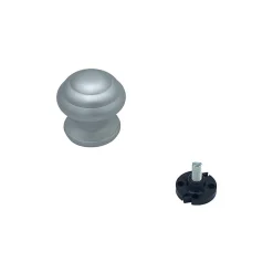 Bouton tirant de porte fixe D60 mm en aluminium Gris argent - breveté