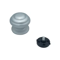 Bouton tirant de porte fixe D80 mm en aluminium Gris argent - breveté