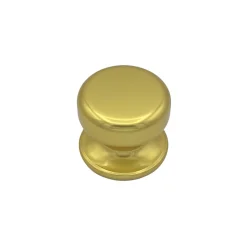 Bouton tirant de porte fixe D70 mm en aluminium Or poli - breveté - lot de 6 boutons