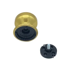Bouton tirant de porte fixe D70 mm en aluminium Or poli - breveté - lot de 6 boutons