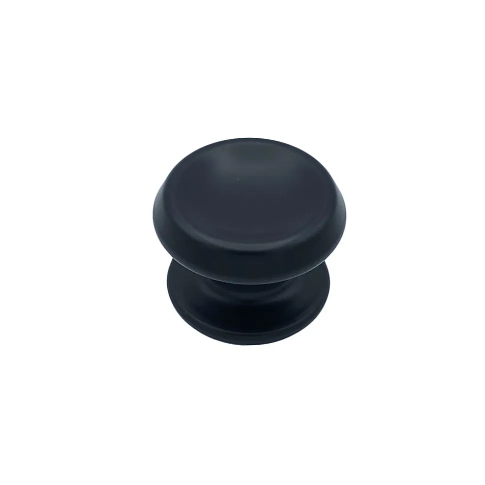 Bouton tirant de porte fixe D80 mm en aluminium Noir - breveté - lot de 6 boutons