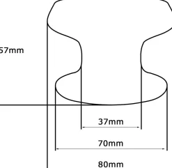 Bouton tirant de porte fixe D80 mm en aluminium Noir - breveté - lot de 6 boutons
