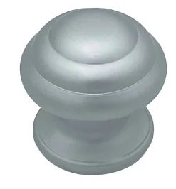 Bouton tirant de porte fixe D60 mm en aluminium Gris argent - breveté - lot de 6 boutons