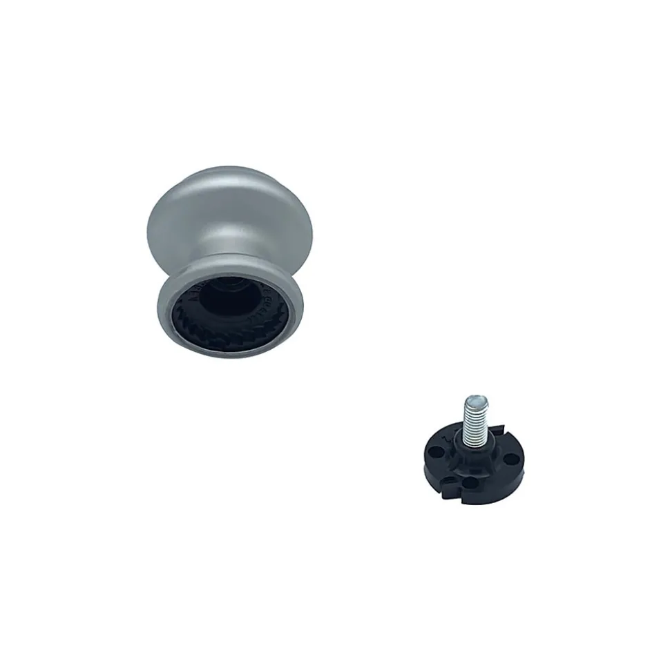 Bouton tirant de porte fixe D60 mm en aluminium Gris argent - breveté - lot de 6 boutons