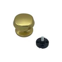 Bouton tirant de porte fixe D70 mm en aluminium Or poli - breveté