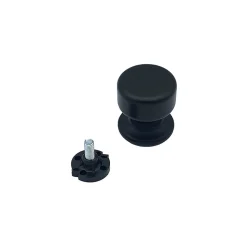Bouton tirant de porte fixe D50 mm en aluminium Noir - breveté - lot de 6 boutons