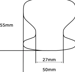 Bouton tirant de porte fixe D50 mm en aluminium Noir - breveté - lot de 6 boutons