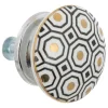 Boutons de meuble x2 Arianna en céramique & métal D4cm blanc - Atmosphera